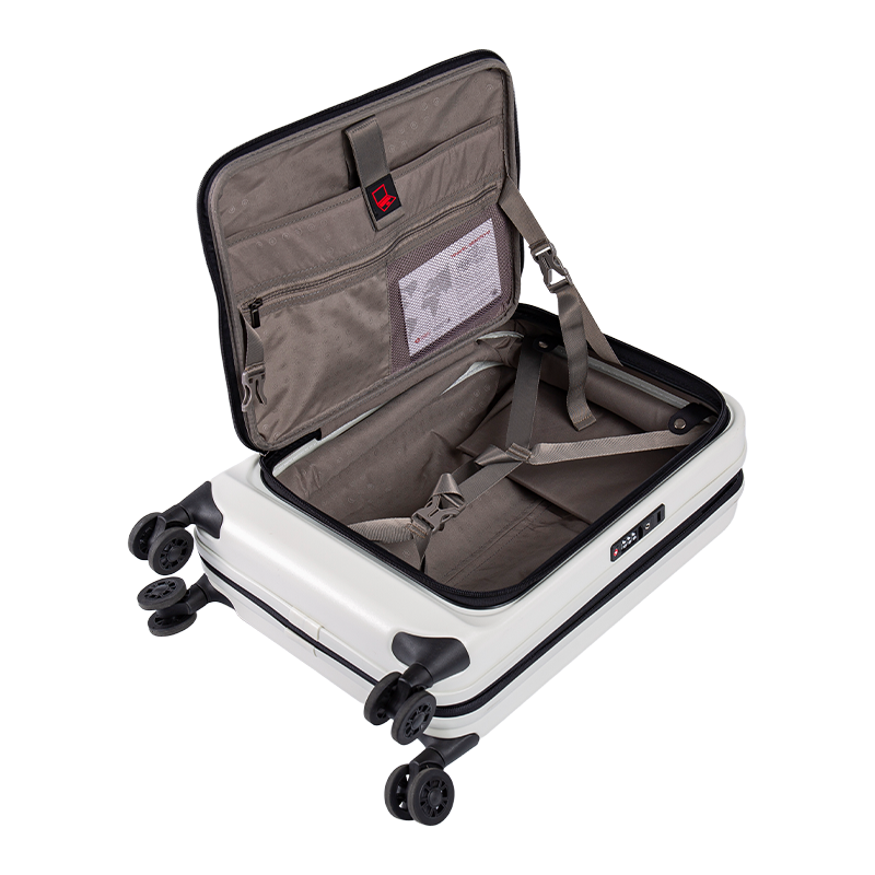 White Hard Expandable Carry-On Luggage