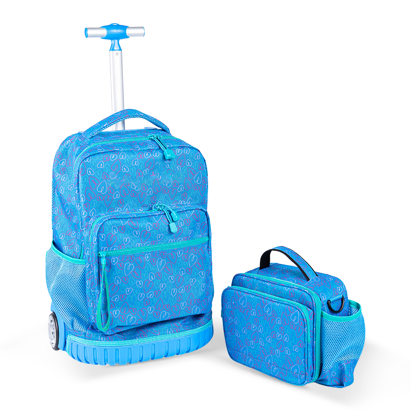 Climbing-Friendly Unisex Luggage Backpack with Spine Protection for Teenagers, Lightweight Rolling Backpack with Lunch Box