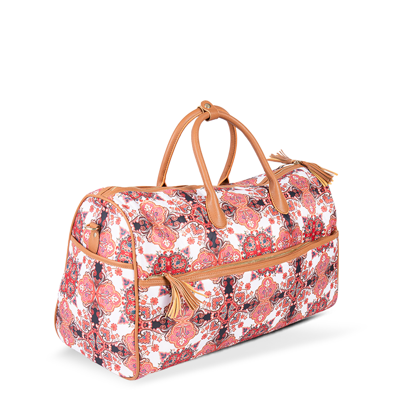Tropical Style Metal Double-Zipper Travel Tote Bag