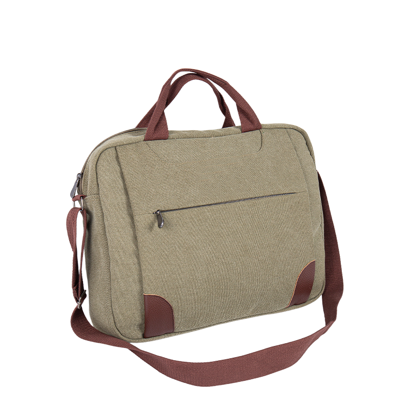 Laptop Messenger Bag – Canvas Crossbody Shoulder Bag with Multiple Compartments – Green