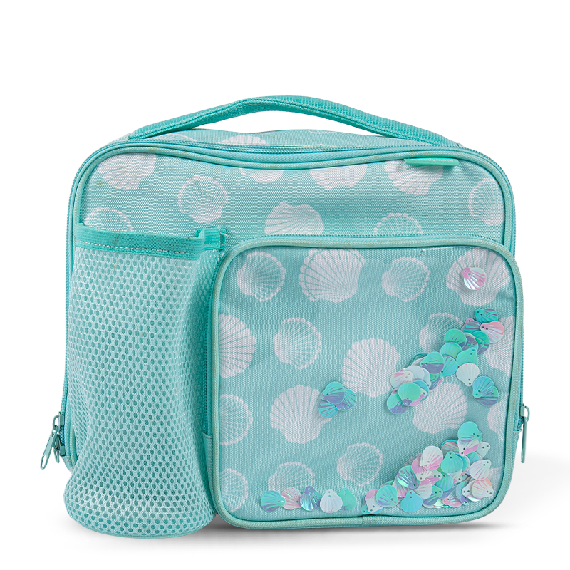 Mesh Pocket Printed Lunch Box – Seashell & Butterfly Series