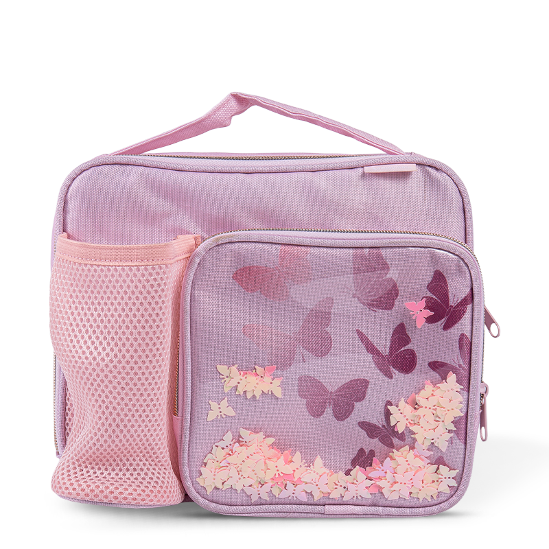 Mesh Pocket Printed Lunch Box – Seashell & Butterfly Series