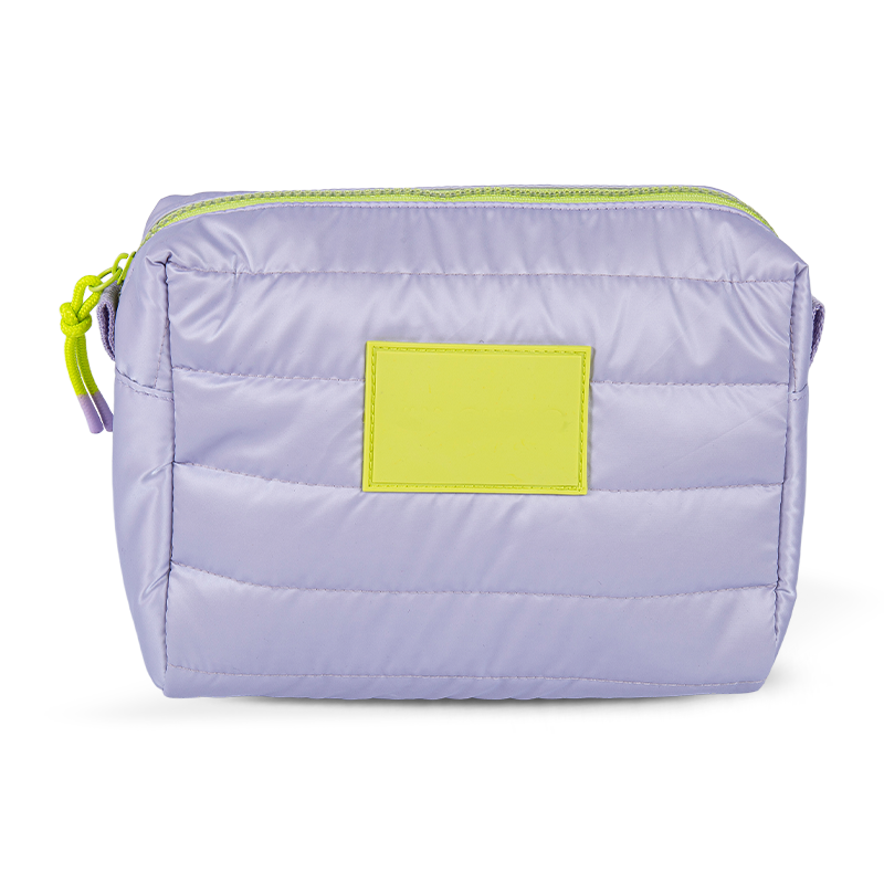 Various padded hand-held toiletries bags