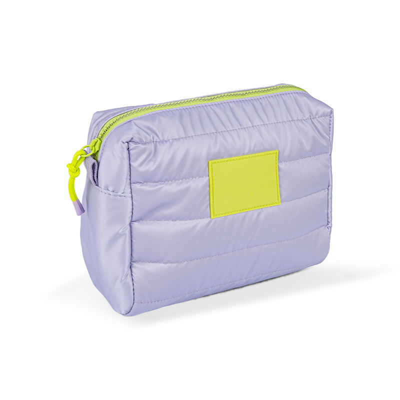 Various padded hand-held toiletries bags