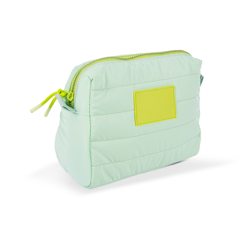 Various padded hand-held toiletries bags