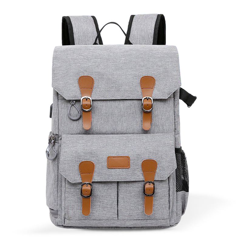 Large Capacity Camera Equipment Backpack with Waterproof Rain Cover, Suitable for 15.6-inch Laptop and DSLR Cameras (Dark Grey)
