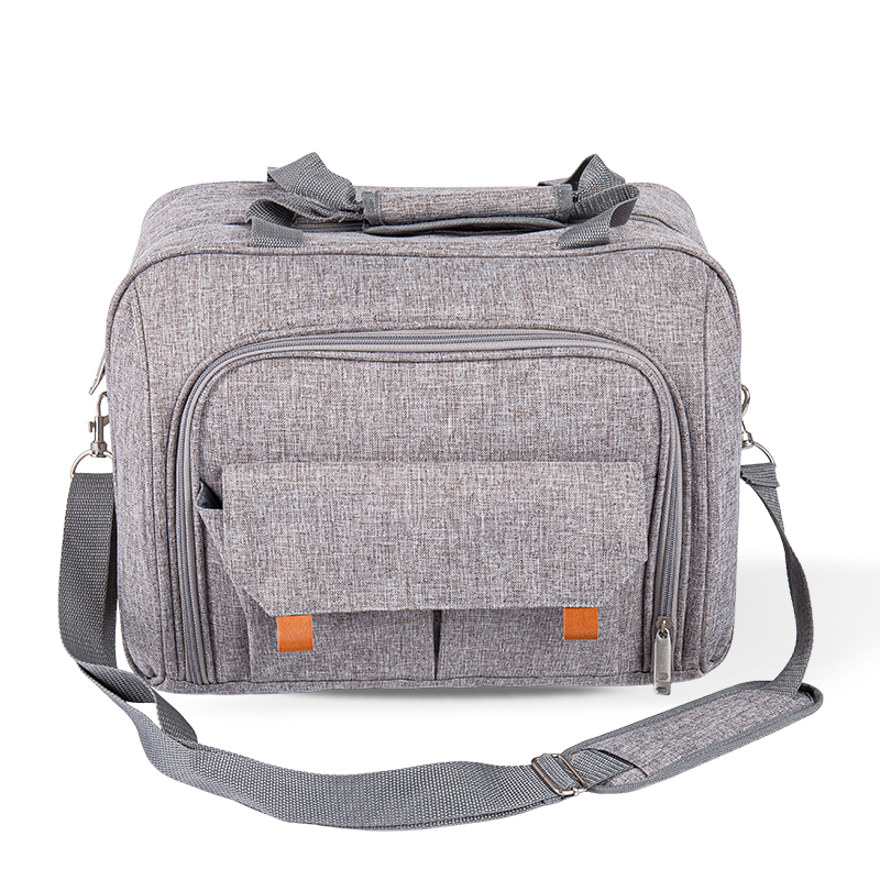 Ladies' lunch bag, 18L men's and women's insulated lunch box, expandable double-layer lunch refrigerated bag, leak proof lightweight lunch tote bag, with side tissue bag (gray)