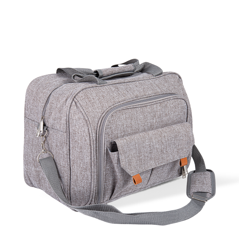 Ladies' lunch bag, 18L men's and women's insulated lunch box, expandable double-layer lunch refrigerated bag, leak proof lightweight lunch tote bag, with side tissue bag (gray)
