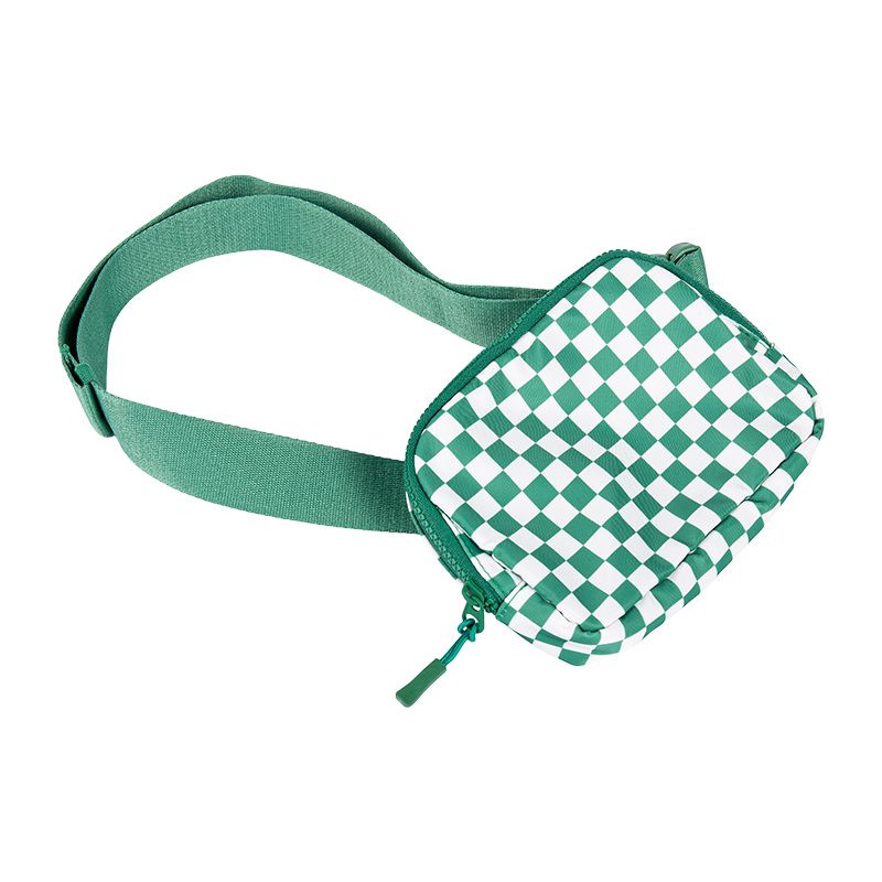 Checkerboard Print Crossbody Waist Bag