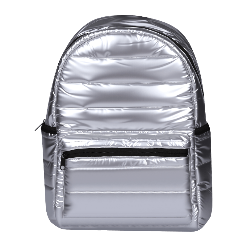 Customized Logo Black Quilted Backpack Nylon Daily School Backpack Designer Zipper School Travel Bag