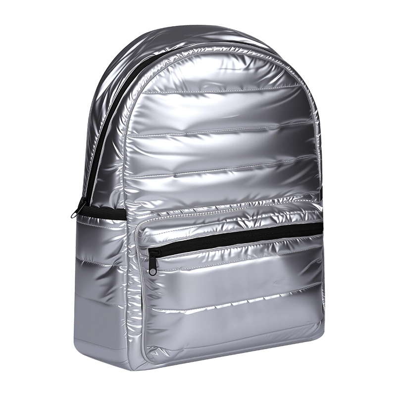 Customized Logo Black Quilted Backpack Nylon Daily School Backpack Designer Zipper School Travel Bag