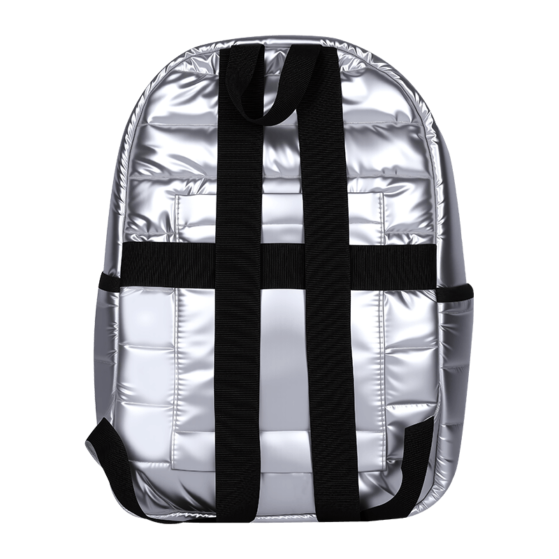 Customized Logo Black Quilted Backpack Nylon Daily School Backpack Designer Zipper School Travel Bag