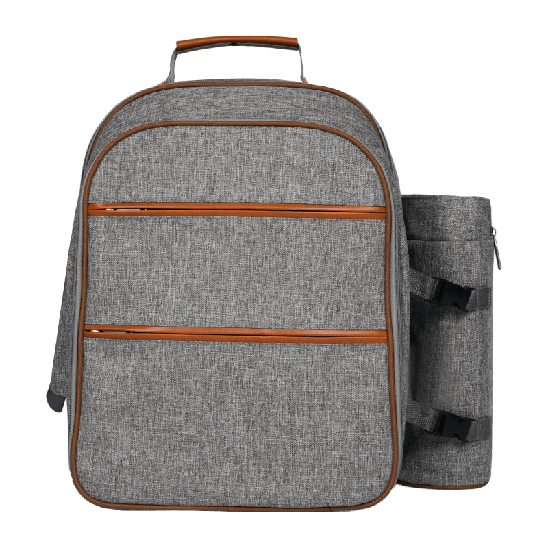 Classic Style Picnic Backpack Set, Suitable for 4 Insulated Refrigeration Rooms, Wine Bottle Racks, Wool Blankets, Tableware, Food Packaging