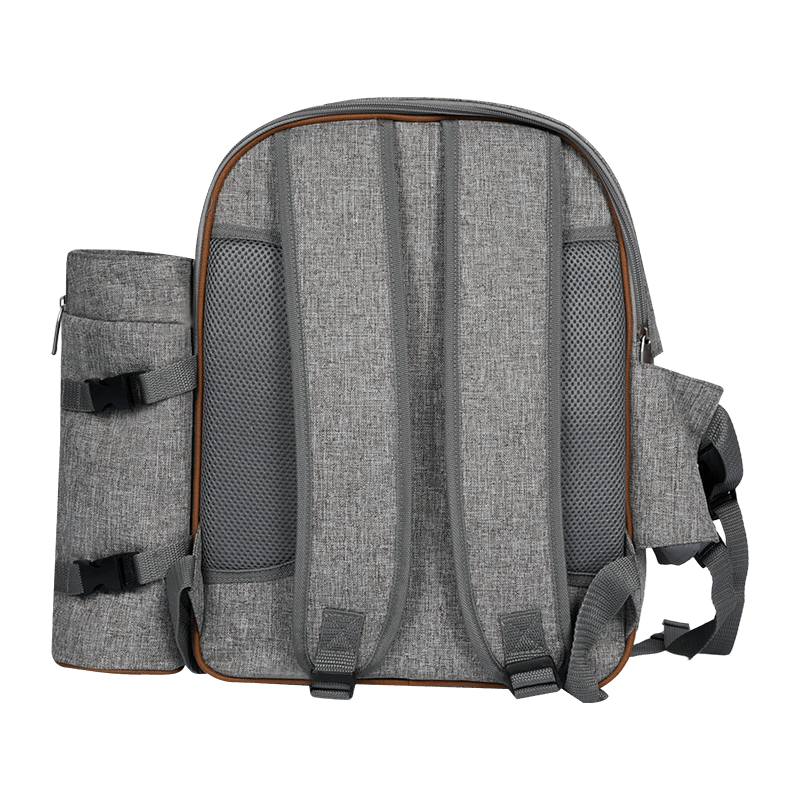 Classic Style Picnic Backpack Set, Suitable for 4 Insulated Refrigeration Rooms, Wine Bottle Racks, Wool Blankets, Tableware, Food Packaging