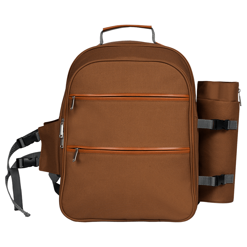 Classic Style Picnic Backpack Set, Suitable for 4 Insulated Refrigeration Rooms, Wine Bottle Racks, Wool Blankets, Tableware, Food Packaging