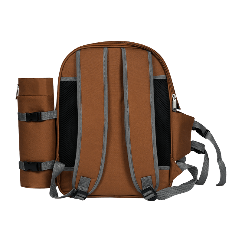 Classic Style Picnic Backpack Set, Suitable for 4 Insulated Refrigeration Rooms, Wine Bottle Racks, Wool Blankets, Tableware, Food Packaging