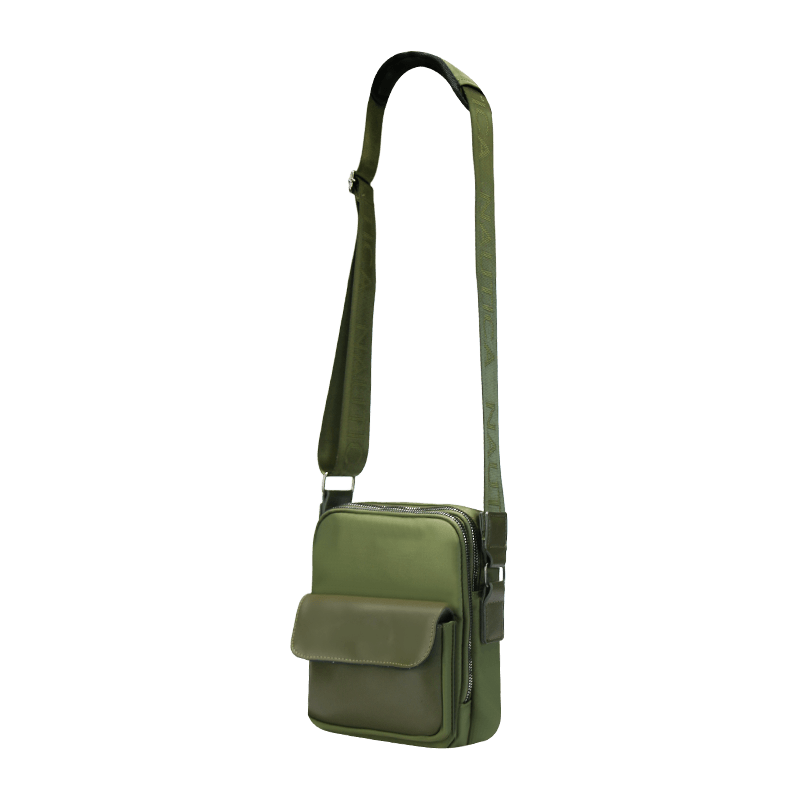 Customized LOGO Retro Bag Zipper Travel Men's PU Leather Shoulder Bag