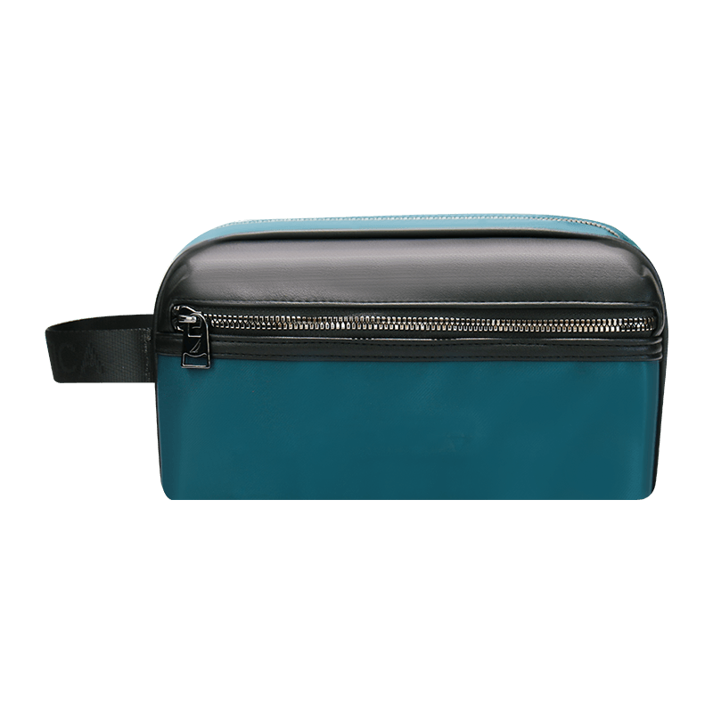 Customized logo soft PU leather contrast zipper travel wash bag for men and women fashion bag waterproof storage bag large capacity