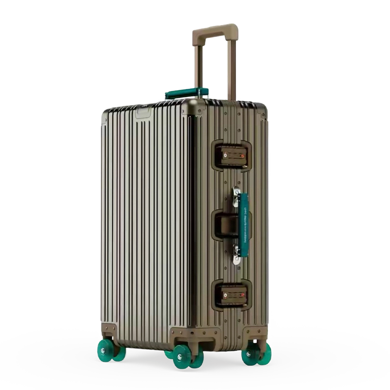 All-Aluminum-Magnesium Alloy Trolley Case With Universal Wheels, Retro Travel Suitcase For Men And Women, Carry-On Luggage