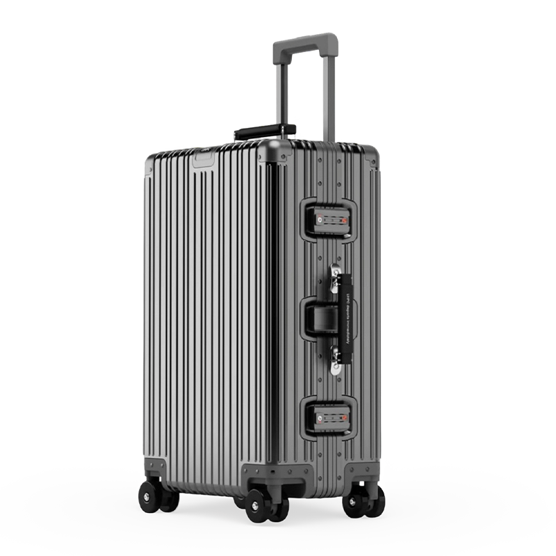 All-Aluminum-Magnesium Alloy Trolley Case With Universal Wheels, Retro Travel Suitcase For Men And Women, Carry-On Luggage