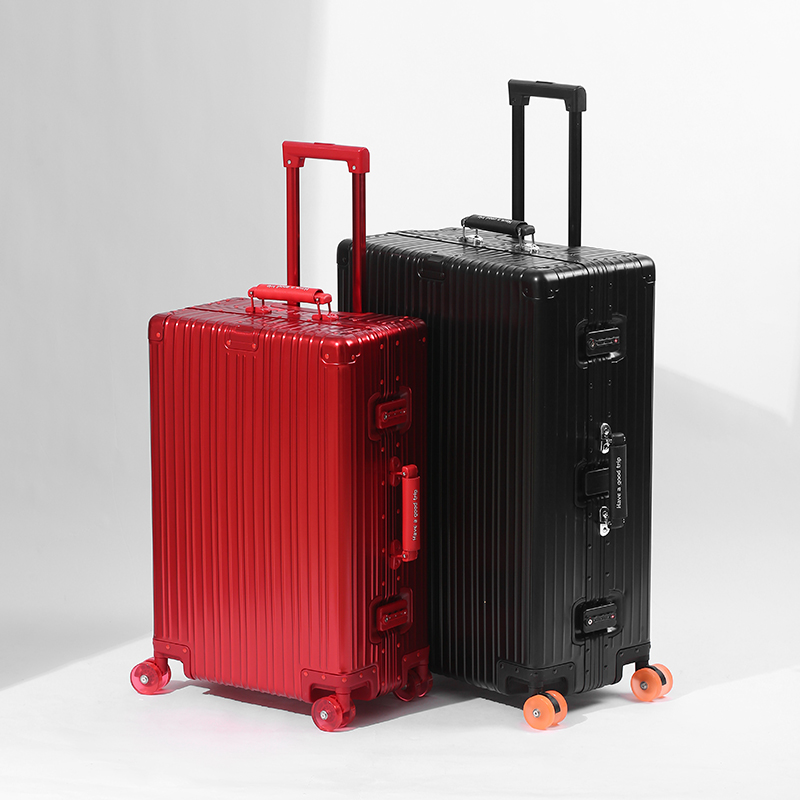 All-Aluminum-Magnesium Alloy Trolley Case With Universal Wheels, Retro Travel Suitcase For Men And Women, Carry-On Luggage