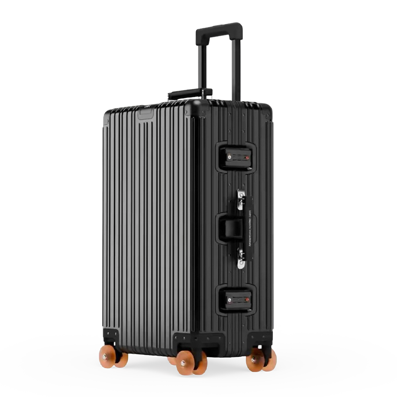 All-Aluminum-Magnesium Alloy Trolley Case With Universal Wheels, Retro Travel Suitcase For Men And Women, Carry-On Luggage