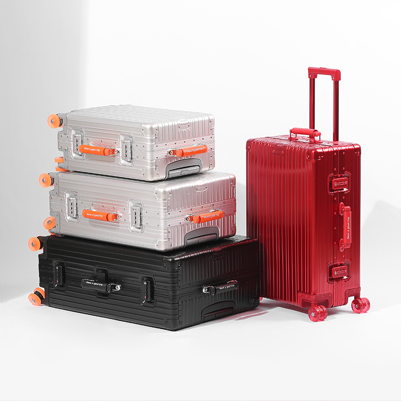 All-Aluminum-Magnesium Alloy Trolley Case With Universal Wheels, Retro Travel Suitcase For Men And Women, Carry-On Luggage