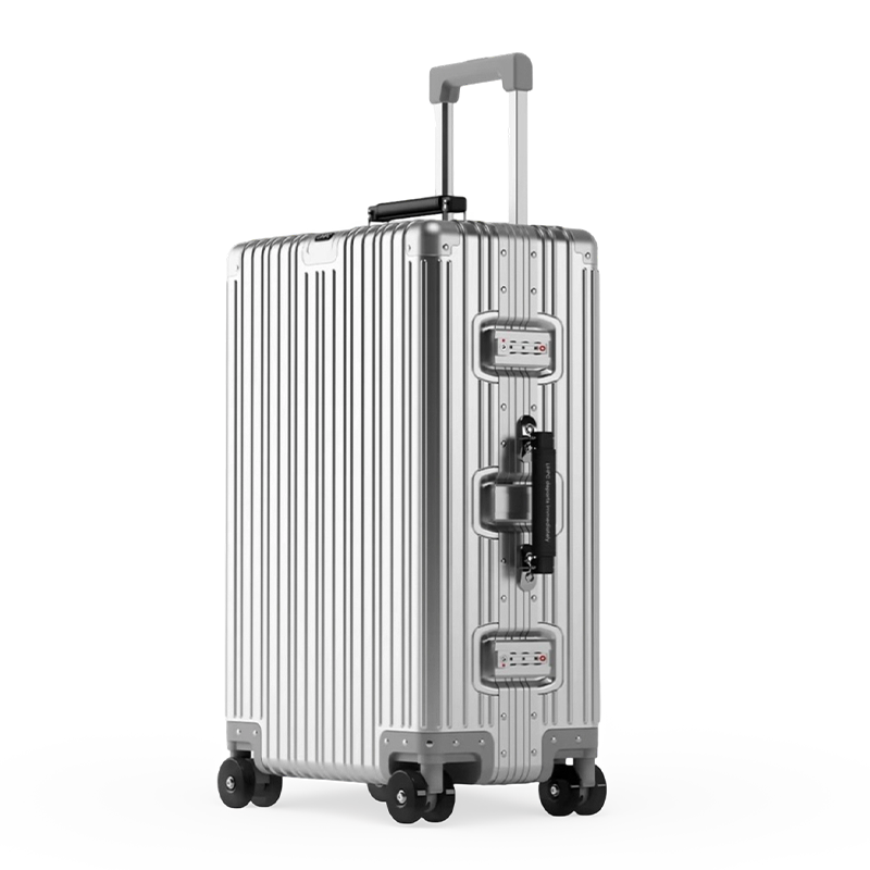 All-Aluminum-Magnesium Alloy Trolley Case With Universal Wheels, Retro Travel Suitcase For Men And Women, Carry-On Luggage