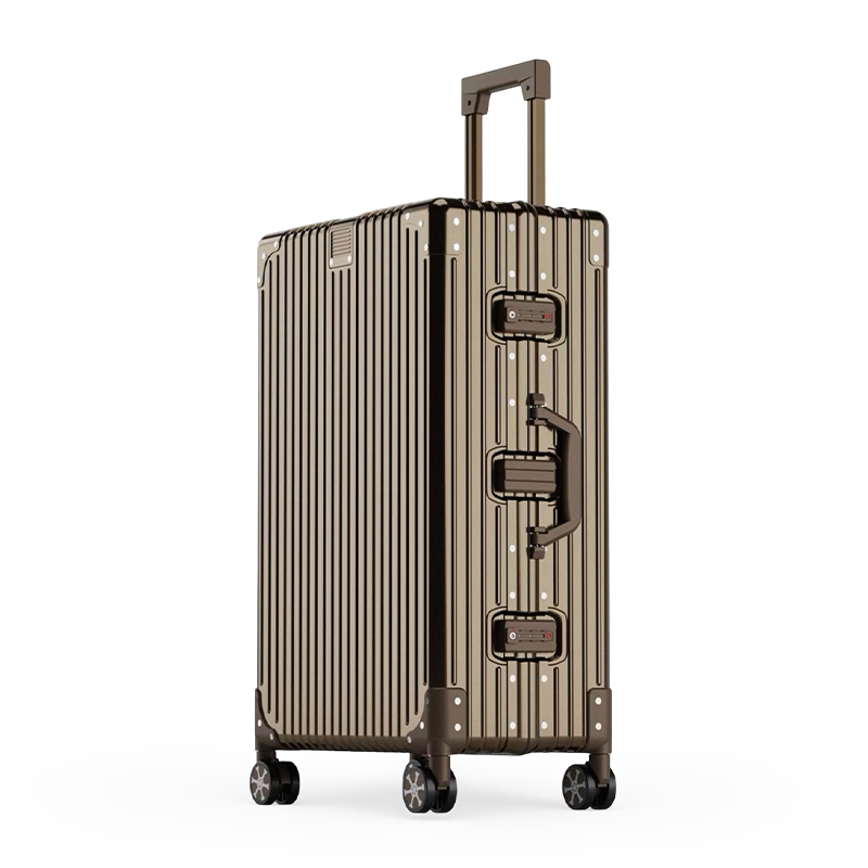 All-Aluminum-Magnesium Alloy Luggage With Combination Lock, 20-Inch Carry-On Suitcase For Men And Women