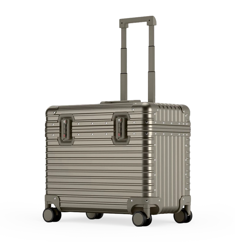 20-Inch Aluminum-Magnesium Alloy Travel Luggage With Universal Wheels, Business-Style, Light Luxury Trolley Case, Unisex Carry-On
