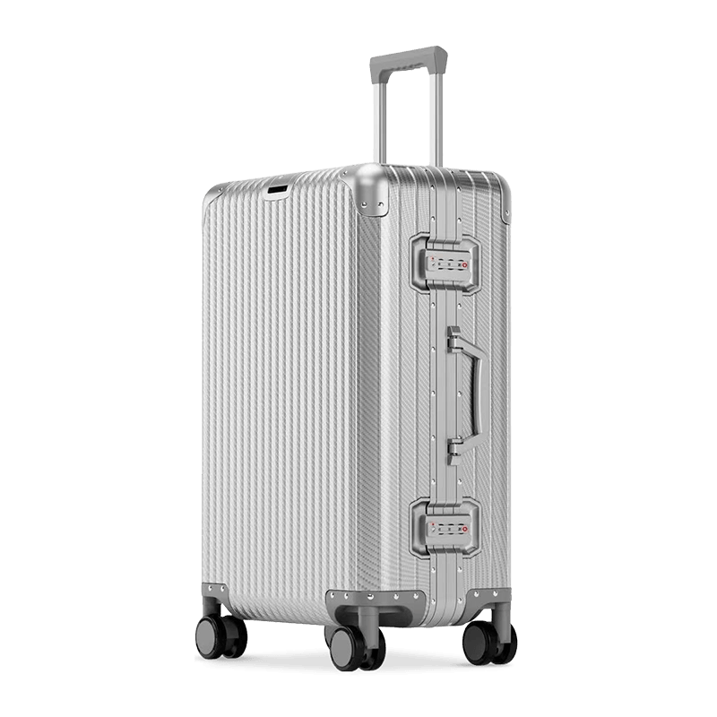 All-Aluminum-Magnesium Alloy Luggage With Universal Wheels And Combination Lock, Large Capacity Carry-On Travel Suitcase