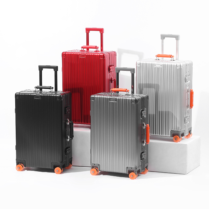 All-Aluminum-Magnesium Alloy Trolley Case With Universal Wheels, Retro Travel Suitcase For Men And Women, Carry-On Luggage