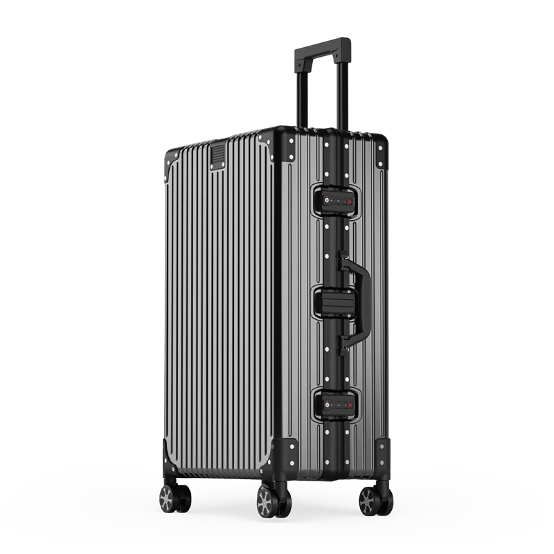All-Aluminum-Magnesium Alloy Luggage With Combination Lock, 20-Inch Carry-On Suitcase For Men And Women