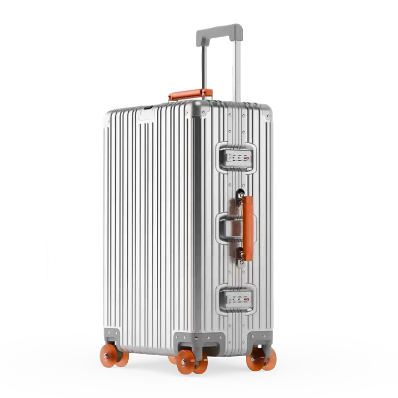 All-Aluminum-Magnesium Alloy Trolley Case With Universal Wheels, Retro Travel Suitcase For Men And Women, Carry-On Luggage