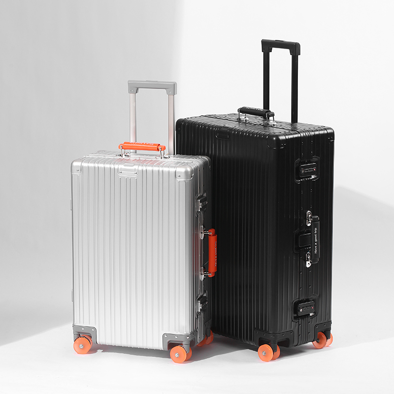 All-Aluminum-Magnesium Alloy Trolley Case With Universal Wheels, Retro Travel Suitcase For Men And Women, Carry-On Luggage