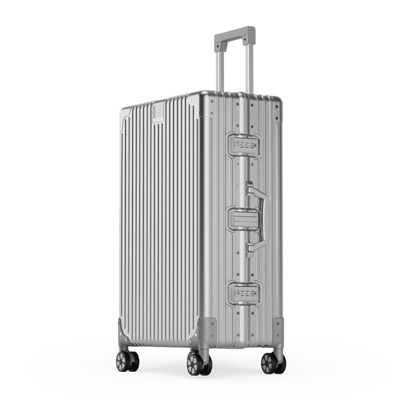 All-Aluminum-Magnesium Alloy Luggage With Combination Lock, 20-Inch Carry-On Suitcase For Men And Women