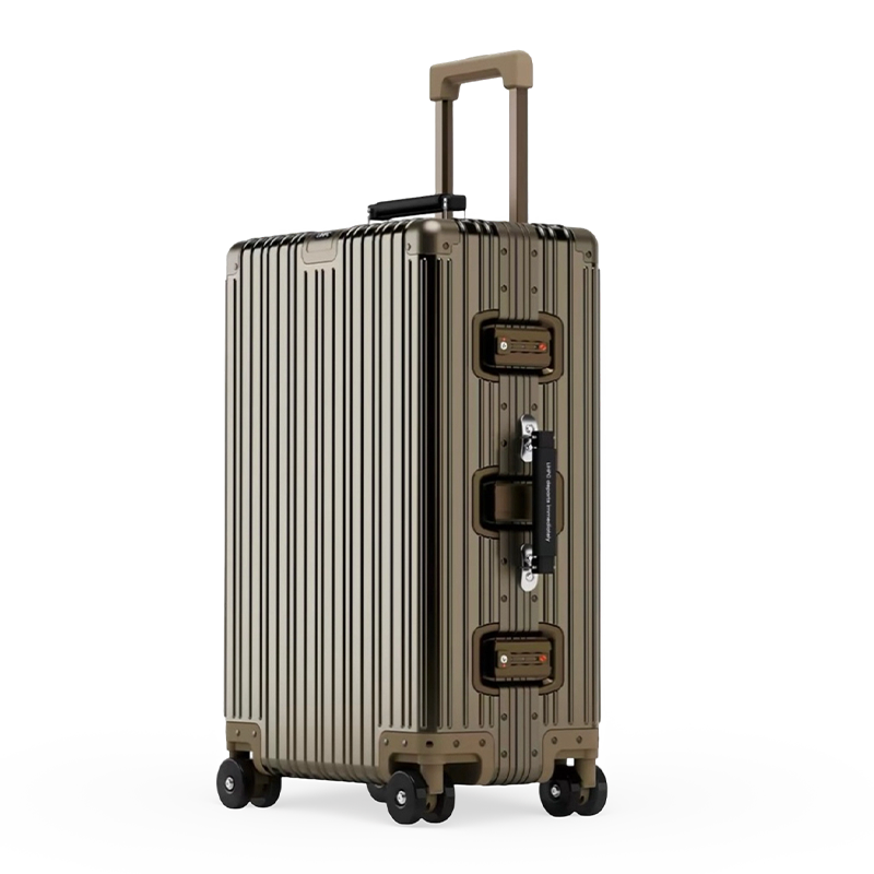 All-Aluminum-Magnesium Alloy Trolley Case With Universal Wheels, Retro Travel Suitcase For Men And Women, Carry-On Luggage
