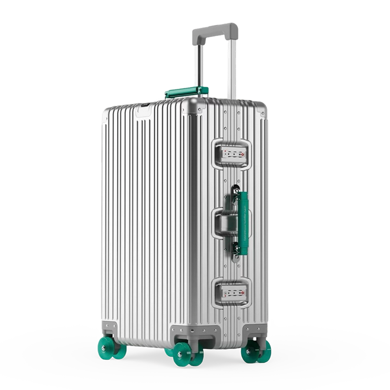 All-Aluminum-Magnesium Alloy Trolley Case With Universal Wheels, Retro Travel Suitcase For Men And Women, Carry-On Luggage