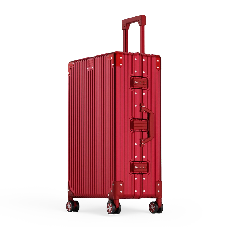 All-Aluminum-Magnesium Alloy Luggage With Combination Lock, 20-Inch Carry-On Suitcase For Men And Women